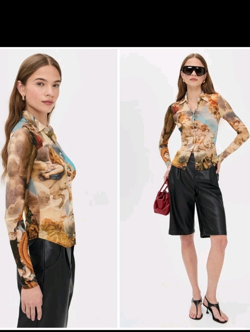 Alice & Olivia JADE MESH BUTTON DOWN SMALL NWT-Retail $350-Revolve-gabanna - Picture 4 of 8